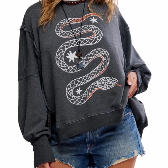 Free People We The Free Graphic Camden Pullover sweatshirt - Picture 2 of 8